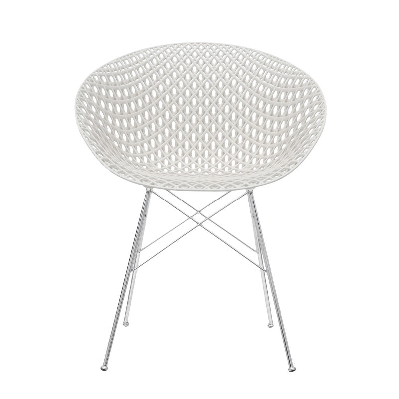 Silla Smatrik Blanca Base cromada, Kartell